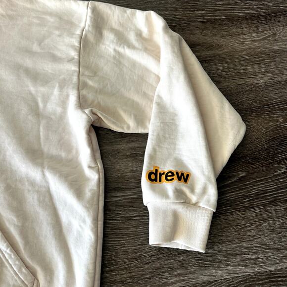 Authentic EUC Drew House Mascot Hoodie Chalk White Smiley‎ Face Logo M Pullover - Picture 12 of 15